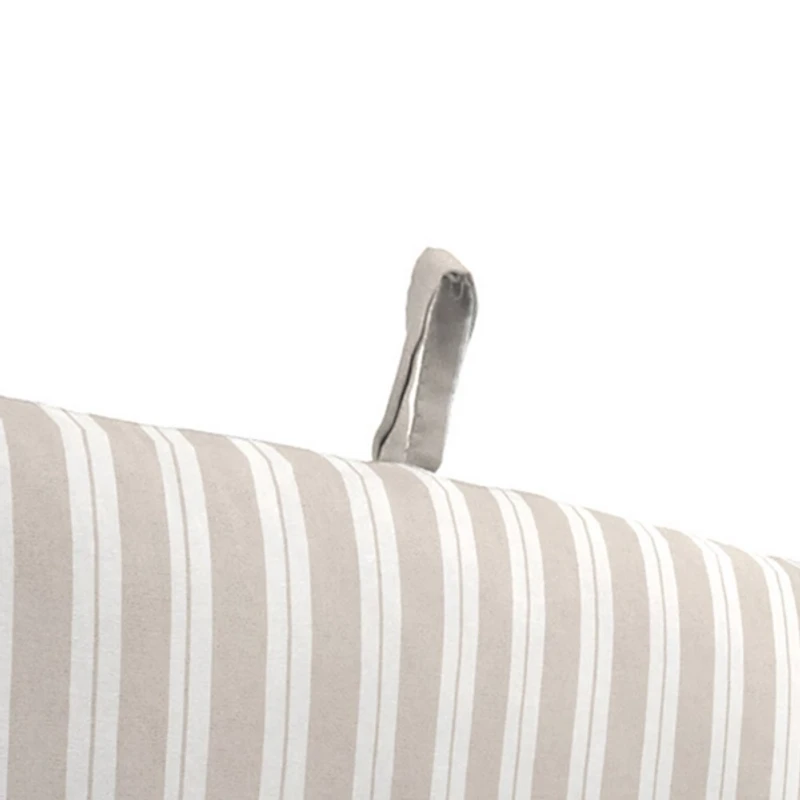 Sand & White Stripe Outdoor Chair Cushion
