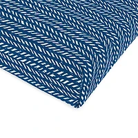 Navy Blue Dash Outdoor Chair Cushion with Ties
