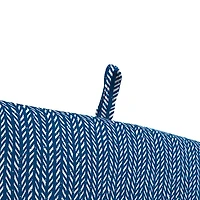 Navy Blue Dash Outdoor Chair Cushion with Ties