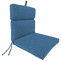 Navy Blue Dash Outdoor Chair Cushion with Ties