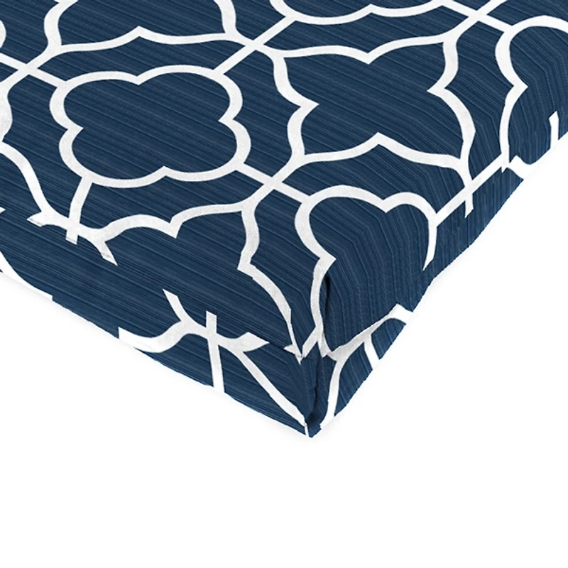 Ocean Blue Quatrefoil Outdoor Chair Cushion