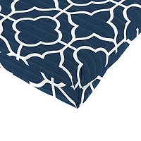 Ocean Blue Quatrefoil Outdoor Chair Cushion