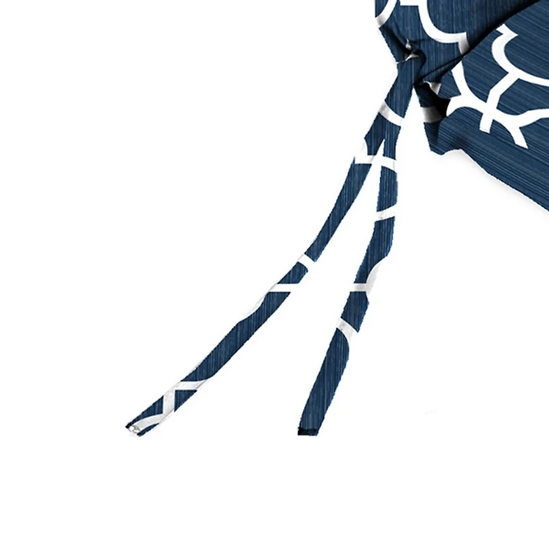 Ocean Blue Quatrefoil Outdoor Chair Cushion