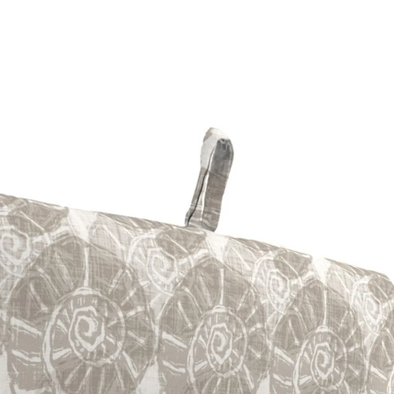 Taupe Conch Shell Outdoor Chair Cushion with Ties