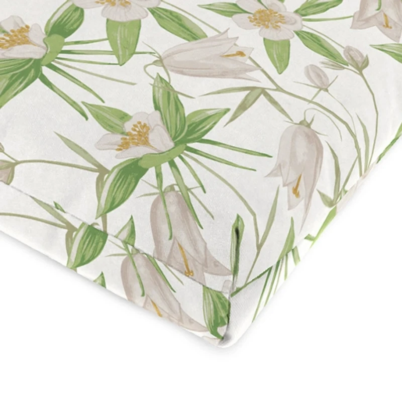 Cream Floral Outdoor Chair Cushion with Ties