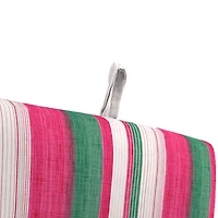 Pink & Green Stripe Outdoor Chair Cushion