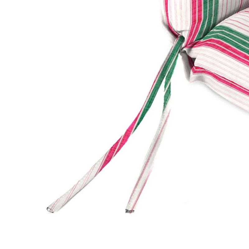 Pink & Green Stripe Outdoor Chair Cushion
