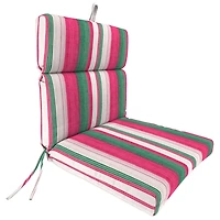 Pink & Green Stripe Outdoor Chair Cushion
