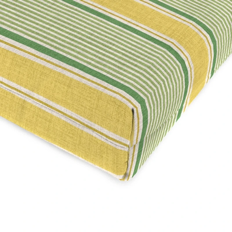 Yellow & Green Striped Outdoor Chair Cushion