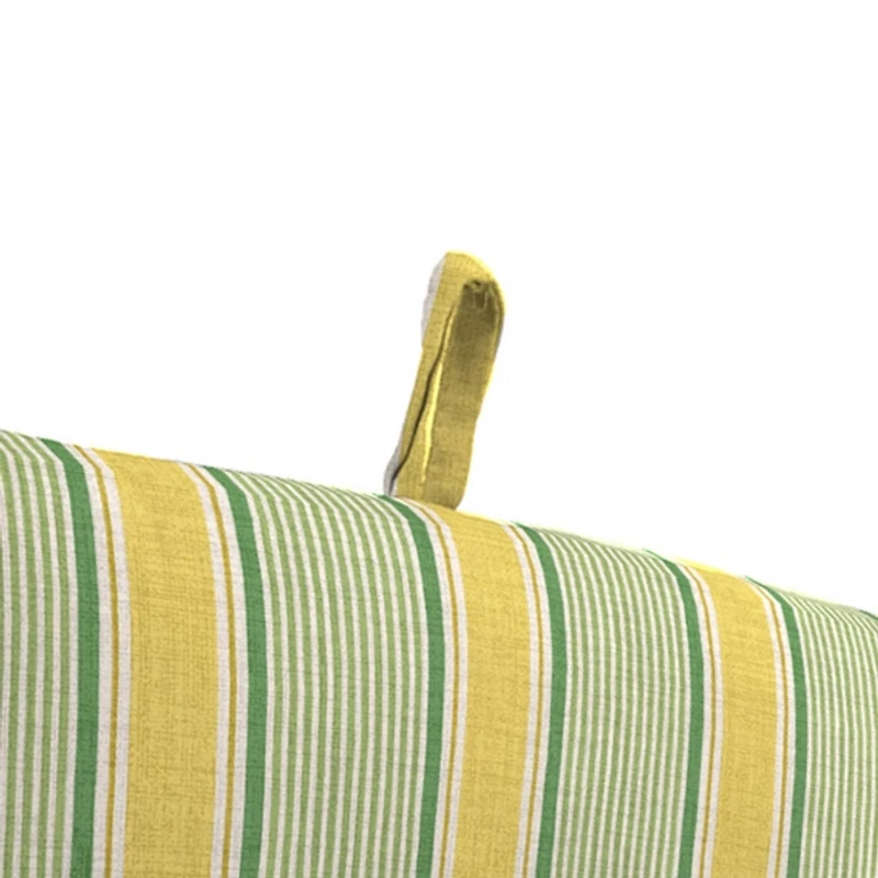 Yellow & Green Striped Outdoor Chair Cushion