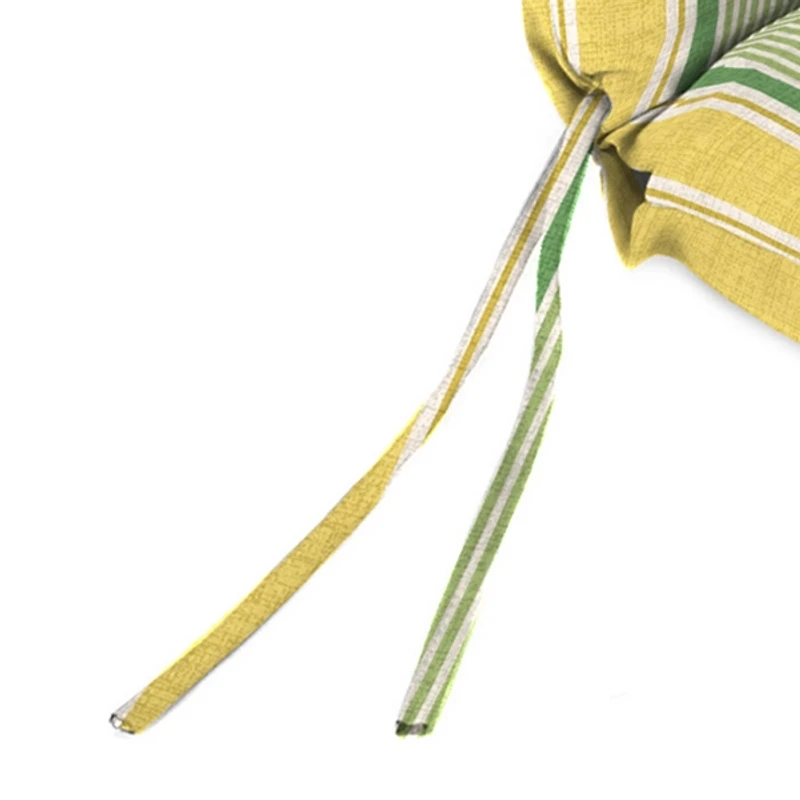Yellow & Green Striped Outdoor Chair Cushion
