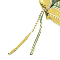 Yellow & Green Striped Outdoor Chair Cushion