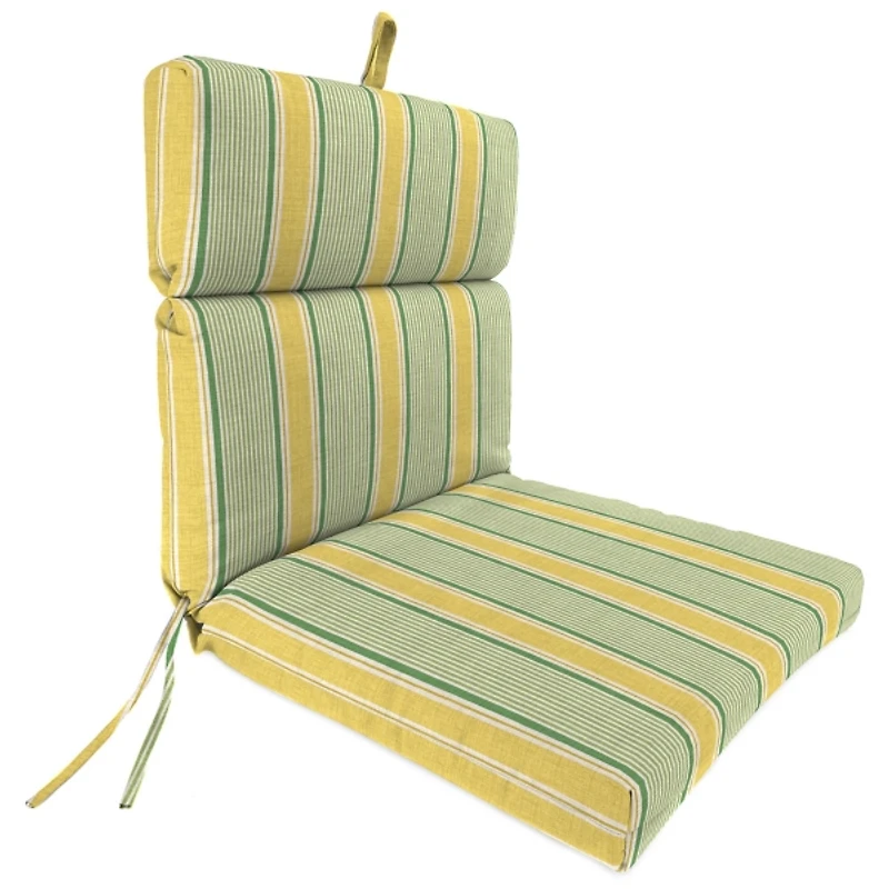 Yellow & Green Striped Outdoor Chair Cushion