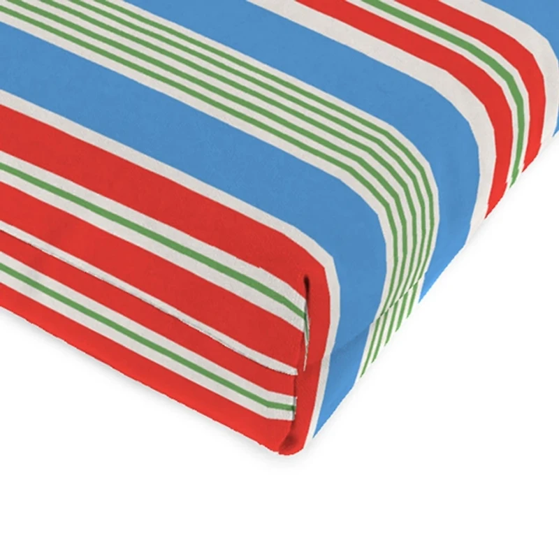 Multicolor Stripes Outdoor Chair Cushion with Ties