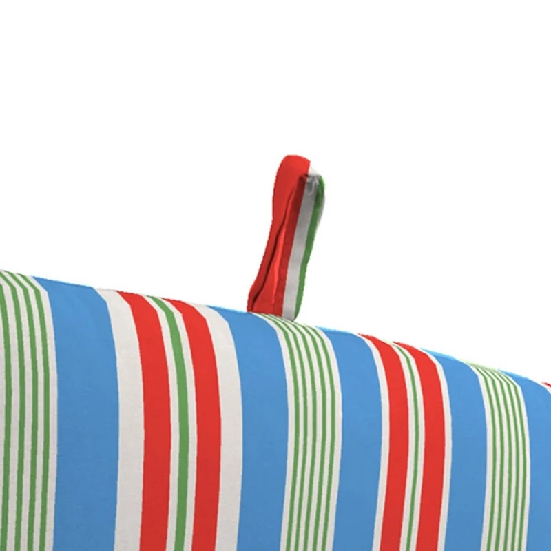 Multicolor Stripes Outdoor Chair Cushion with Ties