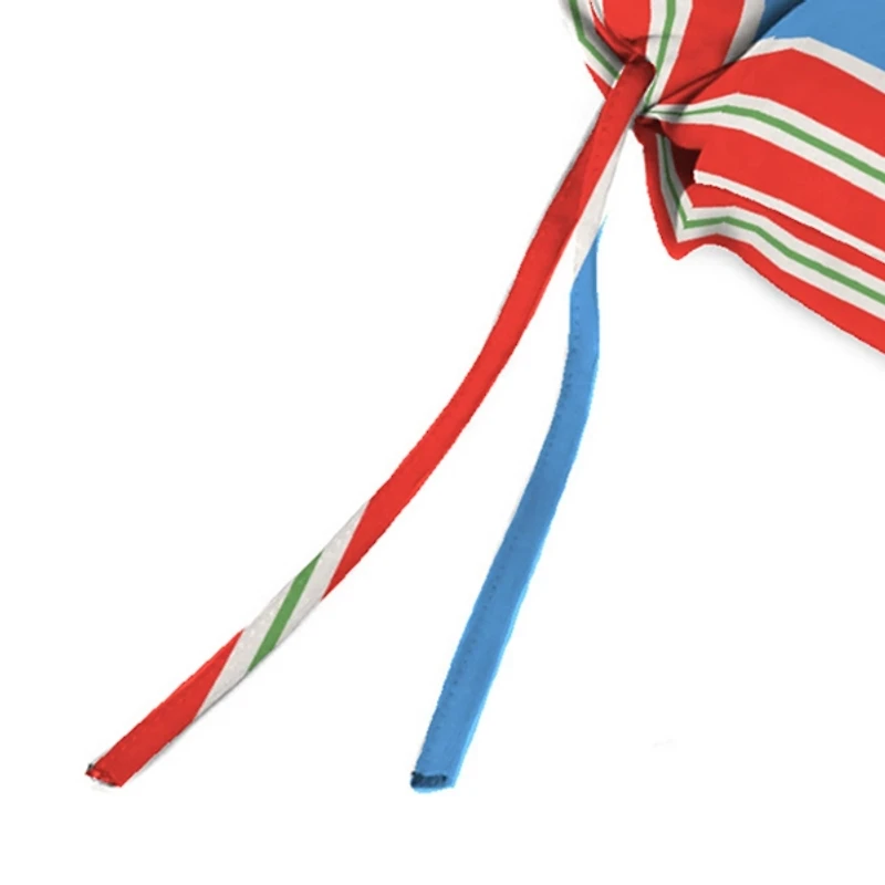 Multicolor Stripes Outdoor Chair Cushion with Ties