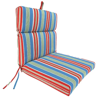 Multicolor Stripes Outdoor Chair Cushion with Ties