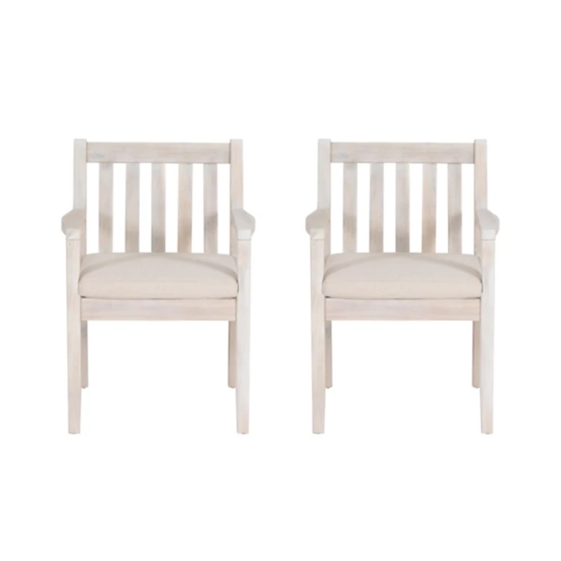 Whitewash Teagon Outdoor Dining Chairs, Set of 2