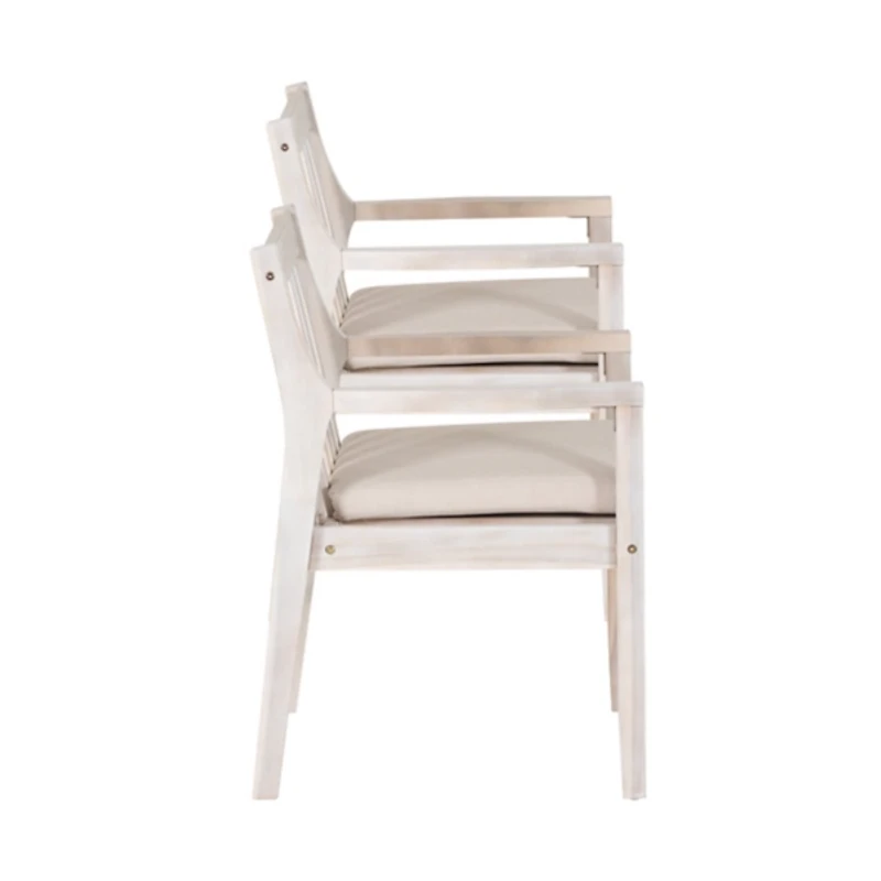 Whitewash Teagon Outdoor Dining Chairs, Set of 2