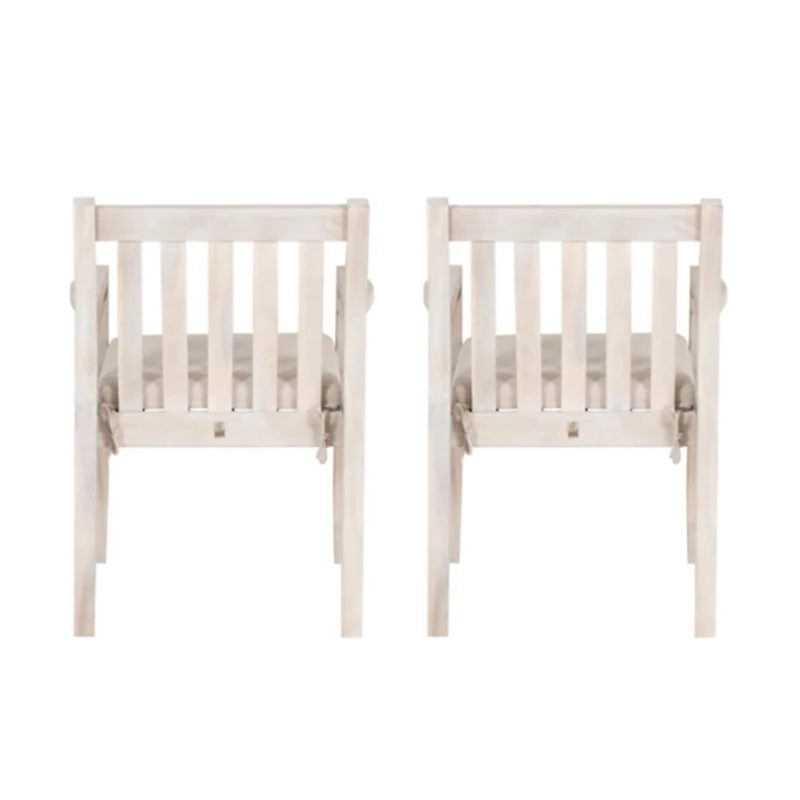 Whitewash Teagon Outdoor Dining Chairs, Set of 2