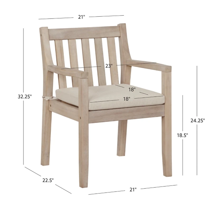 Whitewash Teagon Outdoor Dining Chairs, Set of 2