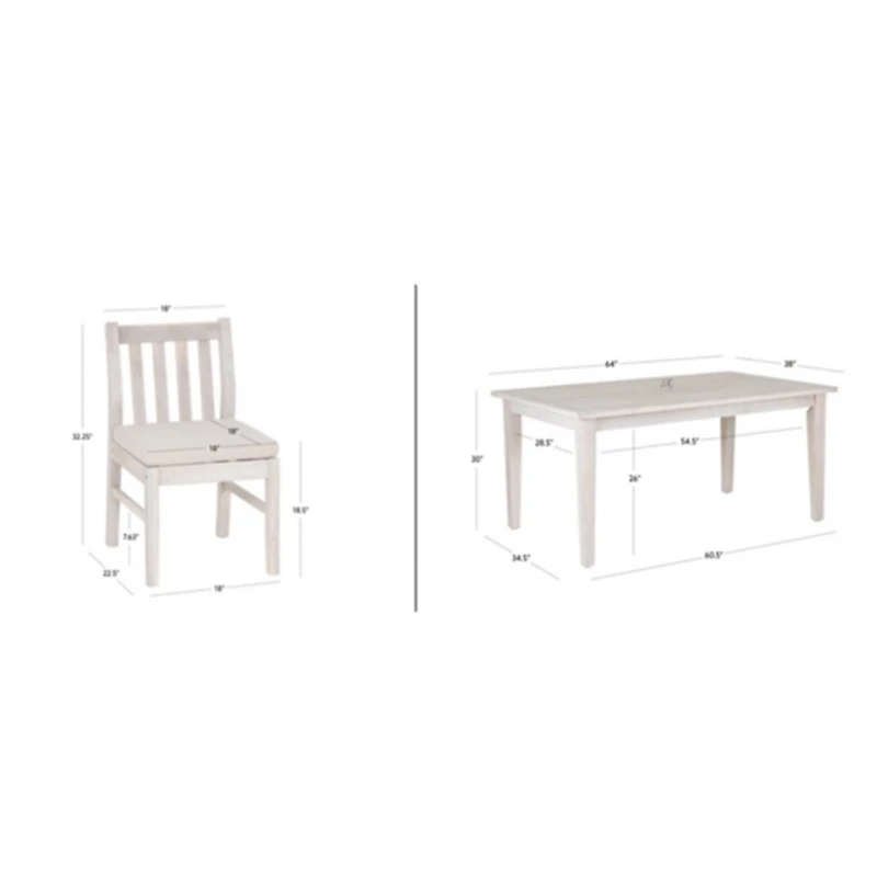 Whitewash Teagon 5-pc. Outdoor Dining Set