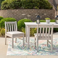 Whitewash Teagon Armless Outdoor Chairs, Set of 2