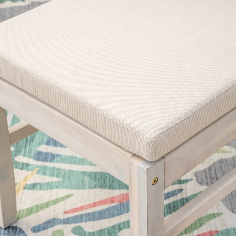 Whitewash Teagon Armless Outdoor Chairs, Set of 2