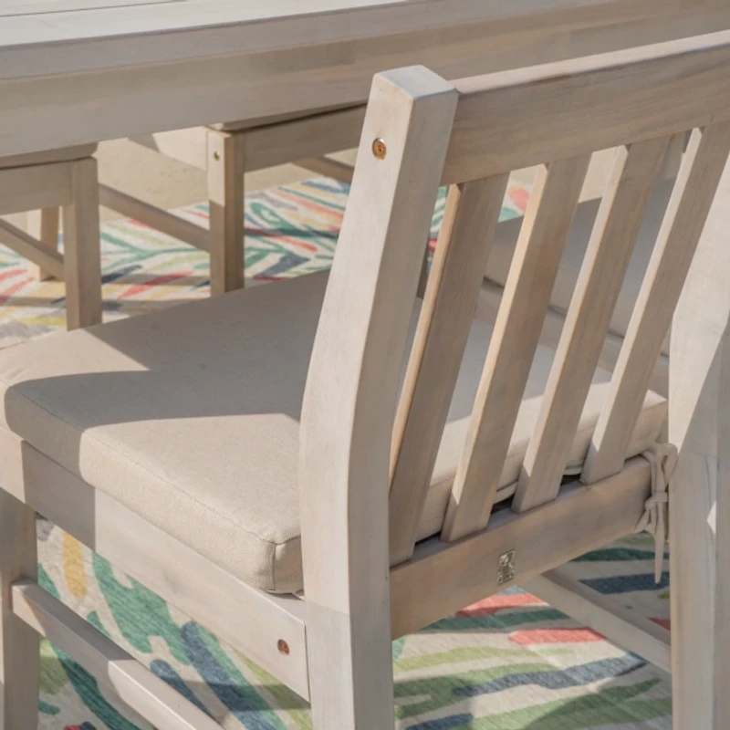 Whitewash Teagon Armless Outdoor Chairs, Set of 2