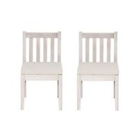 Whitewash Teagon Armless Outdoor Chairs, Set of 2