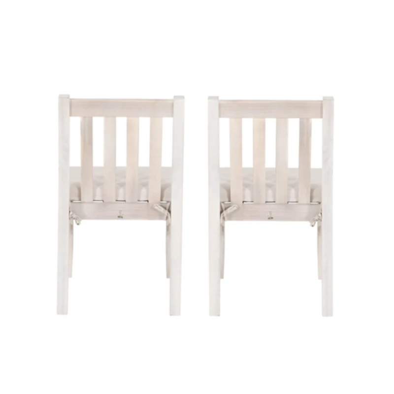 Whitewash Teagon Armless Outdoor Chairs, Set of 2