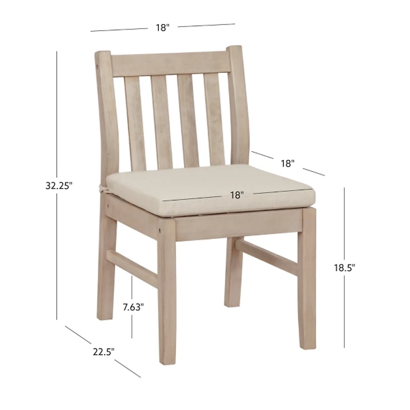 Whitewash Teagon Armless Outdoor Chairs, Set of 2