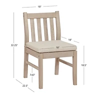 Whitewash Teagon Armless Outdoor Chairs, Set of 2