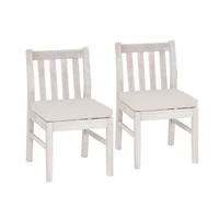 Whitewash Teagon Armless Outdoor Chairs, Set of 2