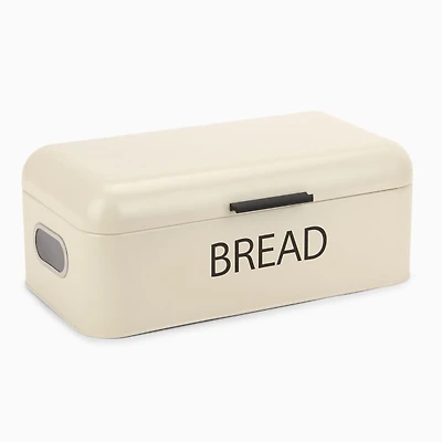 Beige Metal Bread Box