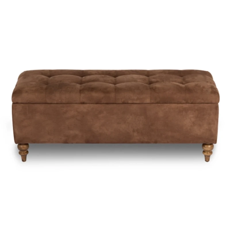 Mocha Tufted Storage Bench