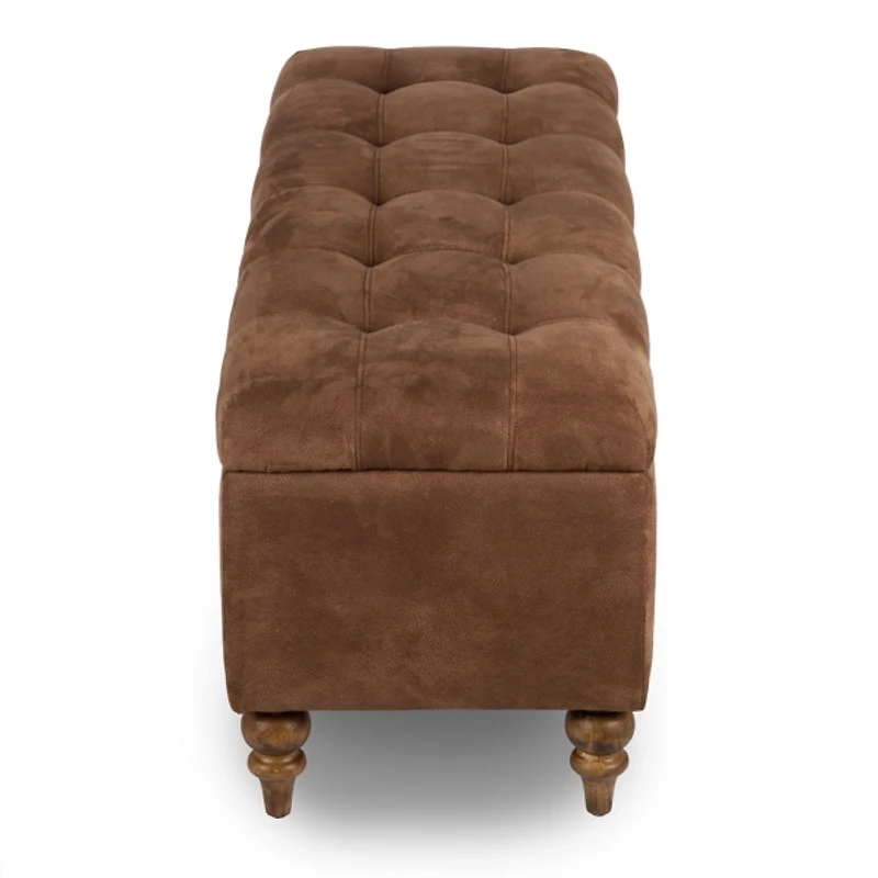 Mocha Tufted Storage Bench