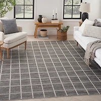 Serenity Geometric Grid Area Rug