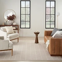 Ivory Serenity Geometric Grid Area Rug, 5x7