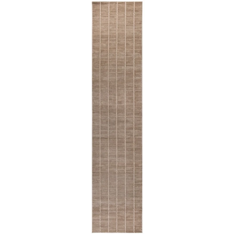 Mocha Serenity Geometric Grid Runner, 2x7