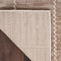 Mocha Serenity Geometric Grid Area Rug