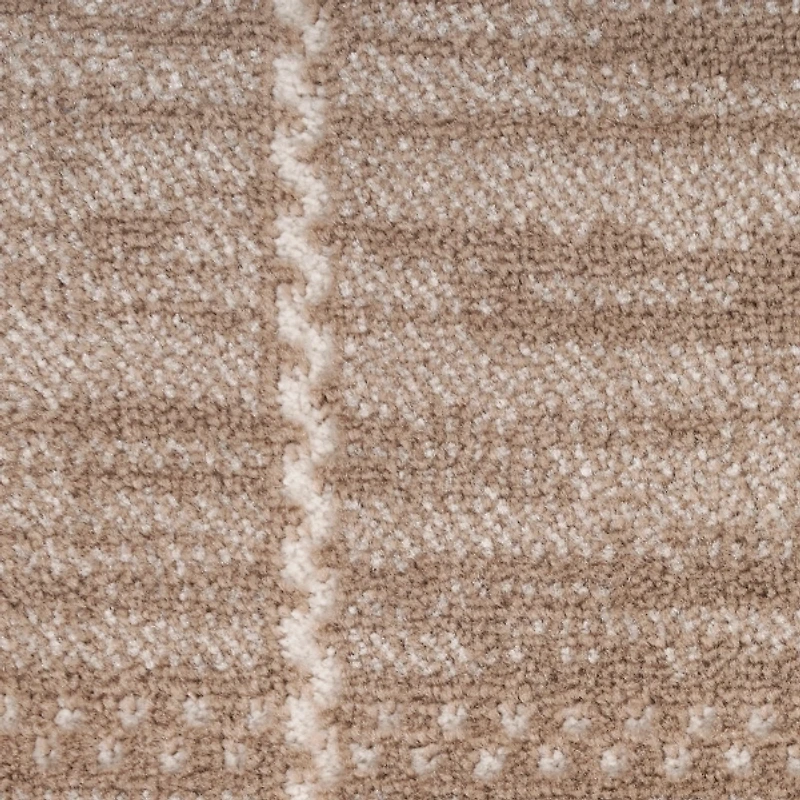 Mocha Serenity Geometric Grid Area Rug