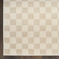 Beige Serenity Checkered Runner, 2x7