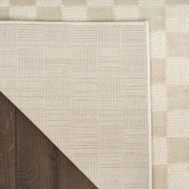 Beige Serenity Checkered Area Rug