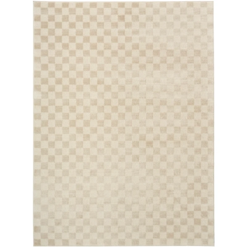 Beige Serenity Checkered Area Rug