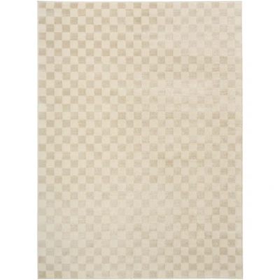 Beige Serenity Checkered Area Rug
