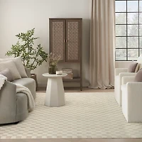 Beige Serenity Checkered Area Rug, 7x9