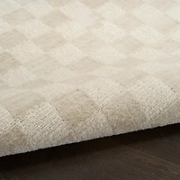 Beige Serenity Checkered Area Rug, 7x9