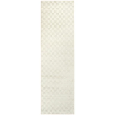 Ivory Serenity Checkered Runner, 2x7