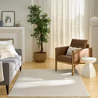 Ivory Serenity Checkered Area Rug, 5x7